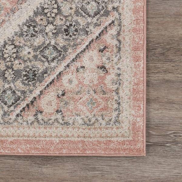 Lr Home Traditional Soft Pink Gray 7, How Soft Are Polypropylene Rugs