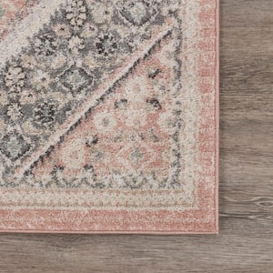 Wyatt Traditional Soft Pink/Gray 7 ft. 9 in. x 9 ft. 5 in. Persian Polypropylene Indoor Area Rug