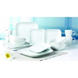 16-Piece Formal White Stoneware Dinnerware Set (Service for 4)
