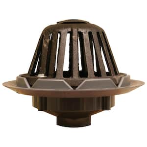 11 in. O.D. PVC Roof Drain Fits Over 2 in. Schedule 40 DWV Pipe with Cast Iron Dome