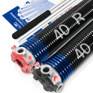 0.262 in. Wire x 2 in. x 40 in. L Electrophoresis Garage Door Torsion Springs in Blue Left and Right with Winding Bars