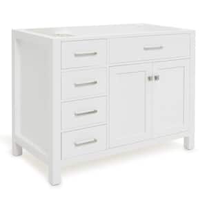 Bristol 42 in. W x 21.5 in. D x 34.5 in. H Freestanding Bath Vanity Cabinet without Top in White