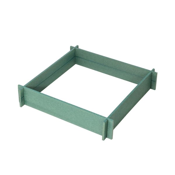 2 ft. by 2 ft. Garden Green Color Recyclable Plastic Raised Garden Box 5 in. high
