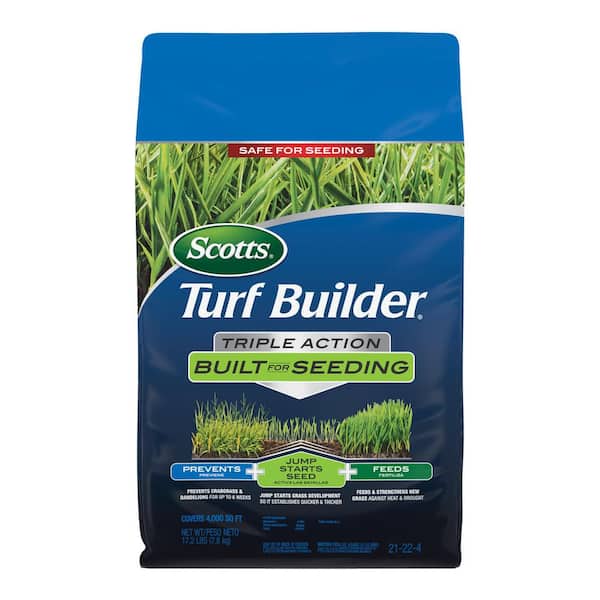 Scotts Turf Builder 17.2 lbs. 4,000 sq. ft. Triple Action Built For Seeding, Weed Preventer and Dry Fertilizer for New Lawns