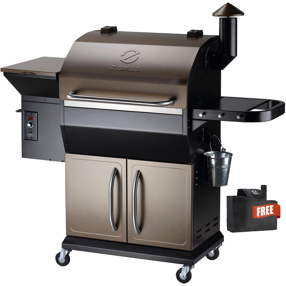 Z GRILLS 1056 sq. in. Pellet Grill in Bronze with Storage Cabinet, Includes Cover ZPG-1000D-1