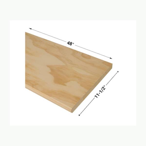 EVERMARK - Stair Parts 48 in. x 11-1/2 in. x 1 in. Unfinished Pine Plain Cut Engineered Stair Tread