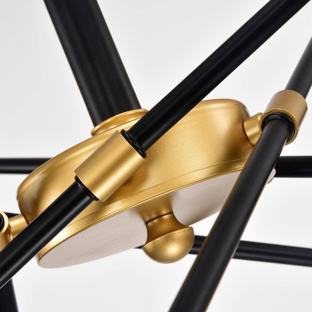Lorena Black and Gold 10-Light Sputnik Chandelier
