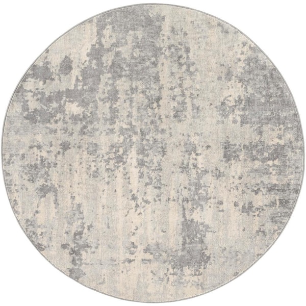 Utari Silver Gray 7 ft. Round Indoor Area Rug