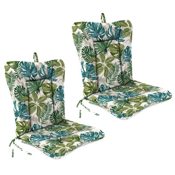 38 in. L x 21 in. W x 3.5 in. T Rectangular Outdoor Dining Chair Cushion in Piermont Palm (2-Pack)