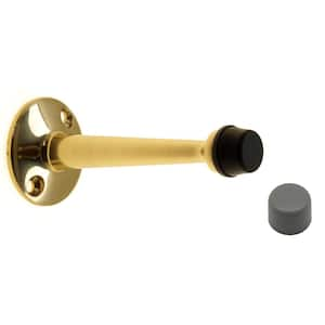 3-3/4 in. Solid Brass Projection Base Board Door Bumper Stop in Polished Brass