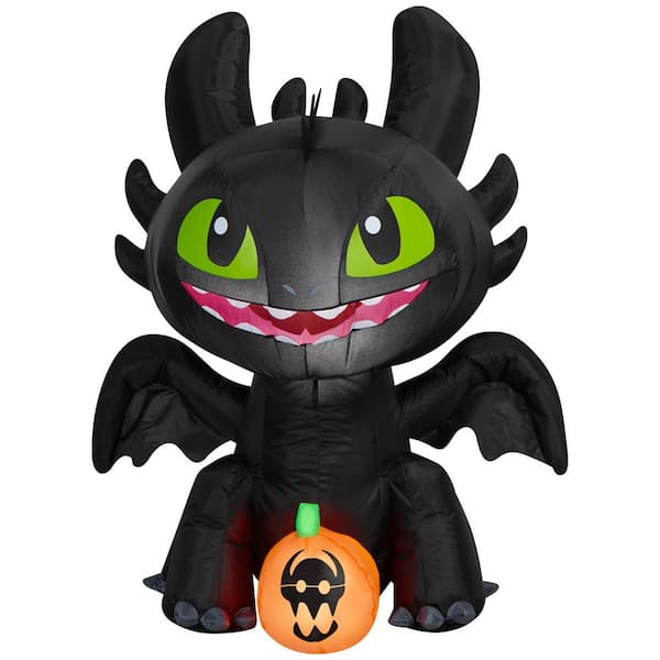 3 ft Airblown-Stylized Toothless with Jack-O-Lantern Halloween Inflatable
