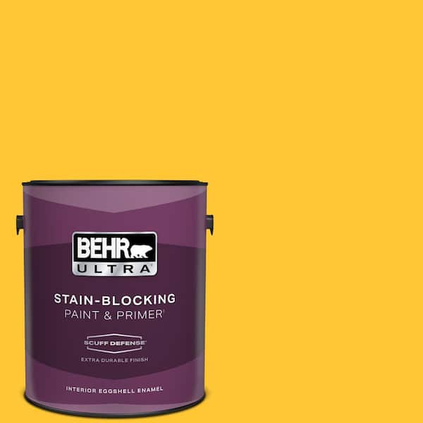 BEHR ULTRA 1 gal. #330B-7 Sunflower Extra Durable Eggshell Enamel Interior Paint & Primer