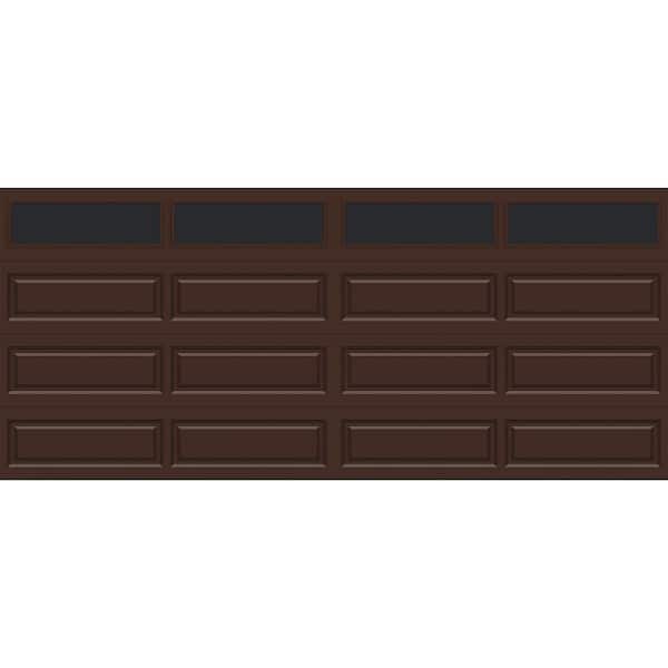 Clopay Classic Steel Long Panel 16 ft. x 7 ft. Insulated 6.5 R-Value Chocolate Garage Door with windows