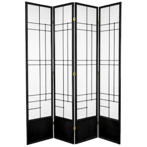 7 ft. Black 4-Panel Room Divider