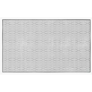 Modern Living Room with Nonslip Backing, Geometric Gray Wavies Pattern, 8 ft. x 10 ft. Large Area Rug