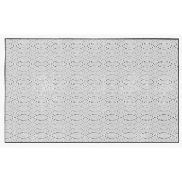 DEERLUX Modern Living Room with Nonslip Backing, Geometric Gray Wavies Pattern, 8 ft. x 10 ft. Large Area Rug