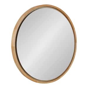 Evans 30 in. x 30 in. Classic Round Framed Natural Wall Mirror