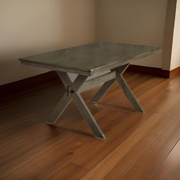 Benjara 59 in. Brown Wood Trestle Dining Table Seating 4
