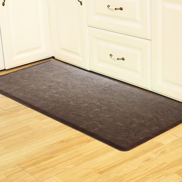 Cloud Comfort Espresso 17 in. x 28 in. Medallion Embossed Anti-Fatigue Mat