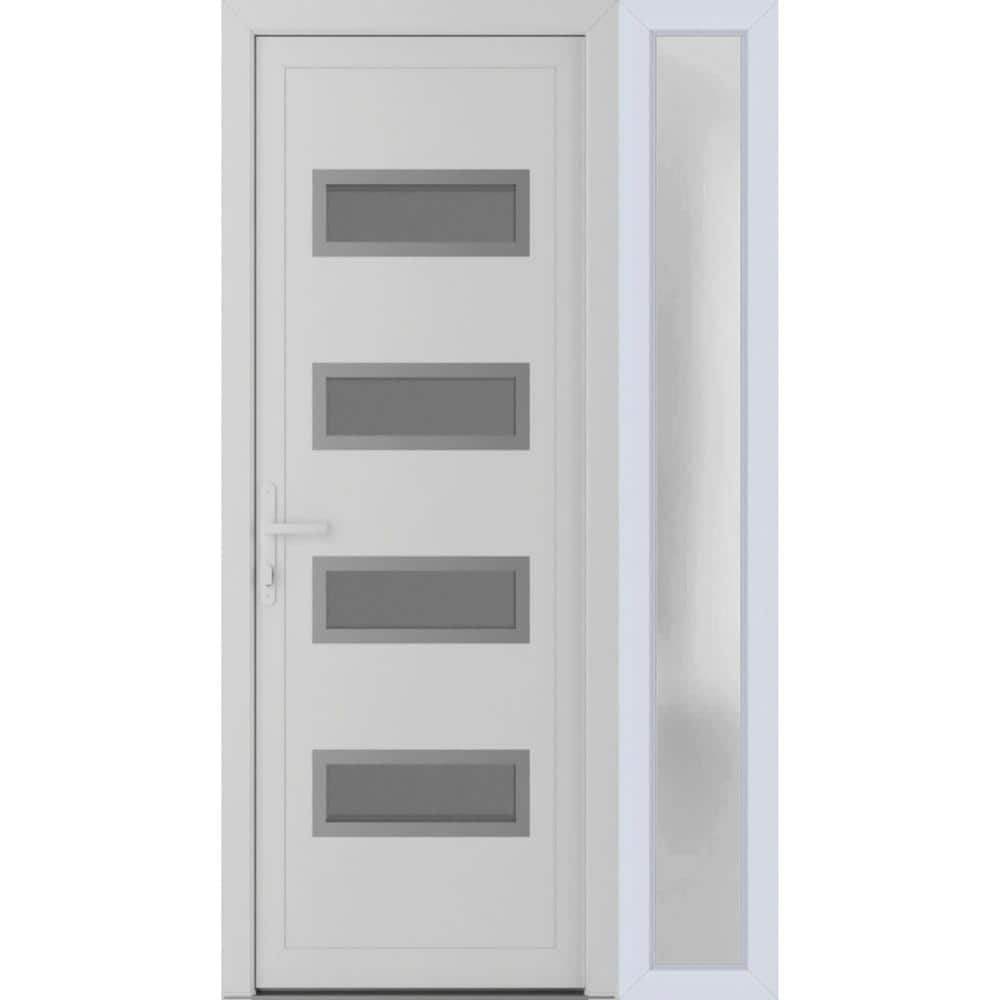 50 in. x 80 in. Right-hand/Inswing Mirrored Glass White Silk Steel Prehung Front Door with Hardware price history on PriceWatchPro