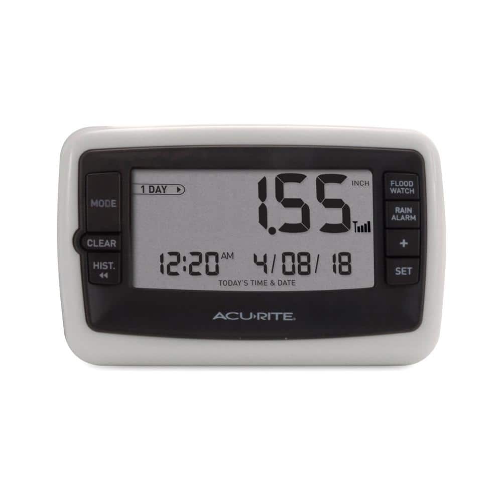 White Polycarbonate Digital Rain Gauge with LCD Display