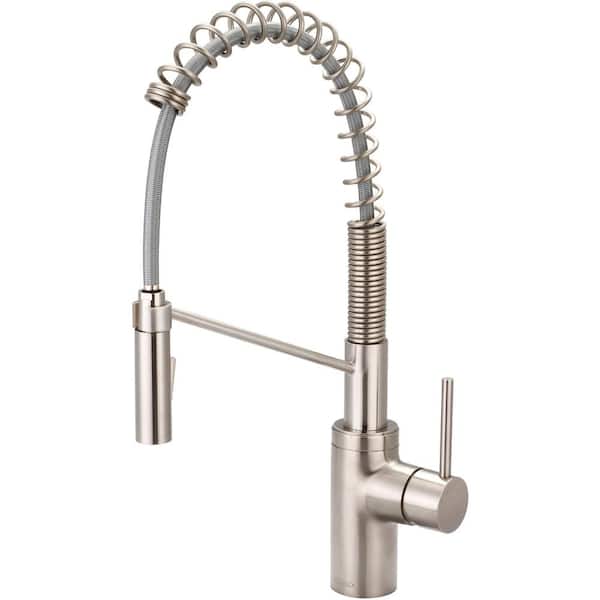 Pioneer Faucets Motegi Single-Handle Pull-Down Sprayer Kitchen Faucet with Pre-Rinse in Brushed Nickel