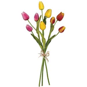 15.5 in. Pink Artificial Tulip Bouquet