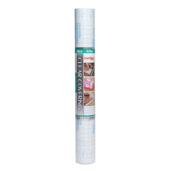 Con-Tact Brand Clear Glossy 18 in. D x 50 ft. L Self-Adhesive Vinyl Shelf and Drawer Liner, 1 Roll