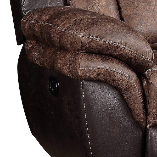 Acme Furniture Jaylen 38 in. Toffee and Espresso Solid Leather 2