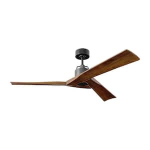 Alma 52 in. Smart Home Aged Pewter Ceiling Fan with Dark Walnut Blades, DC Motor and Remote Control