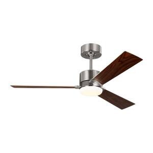 Rozzen 44 in. Indoor Brushed Steel Ceiling Fan with Silver Blades and Remote