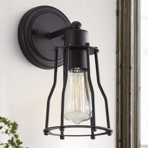 JONATHAN Y Florence 5.13 in. 1-Light Metal Oil Rubbed Bronze Vanity Light