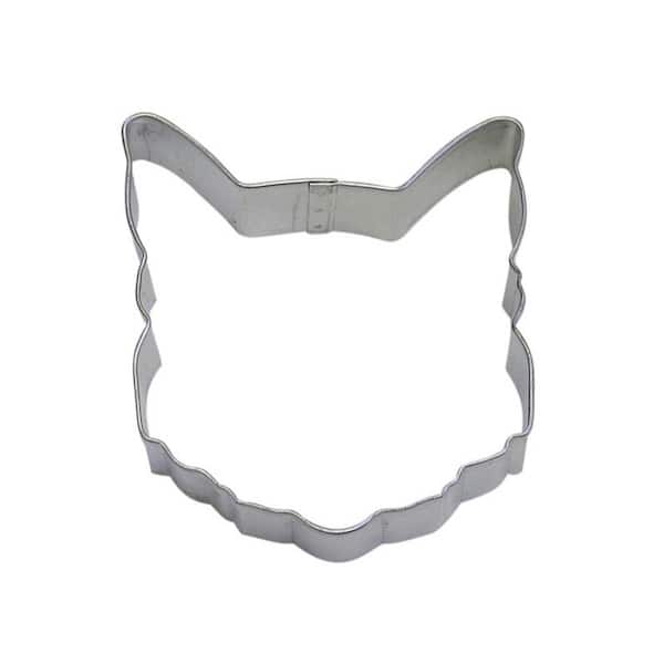 CybrTrayd 12-Piece Cat Face 3.5 in. Tinplated Steel Cookie Cutter & Recipe