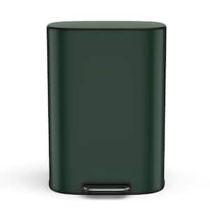 50L/13.2 Gal. Stainless Steel Soft-Close Kitchen/Bathroom Trash Can with Foot Pedal in Green