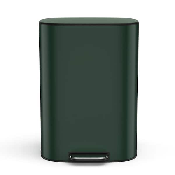 cadeninc 50L/13.2 Gal. Stainless Steel Soft-Close Kitchen/Bathroom Trash Can with Foot Pedal in Green