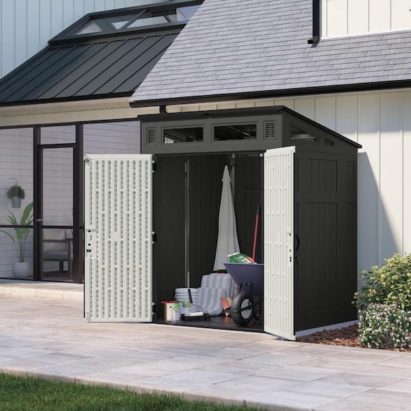 Modern 6 ft. W x 5 ft. D Plastic Storage Shed (35.31 sq. ft.)