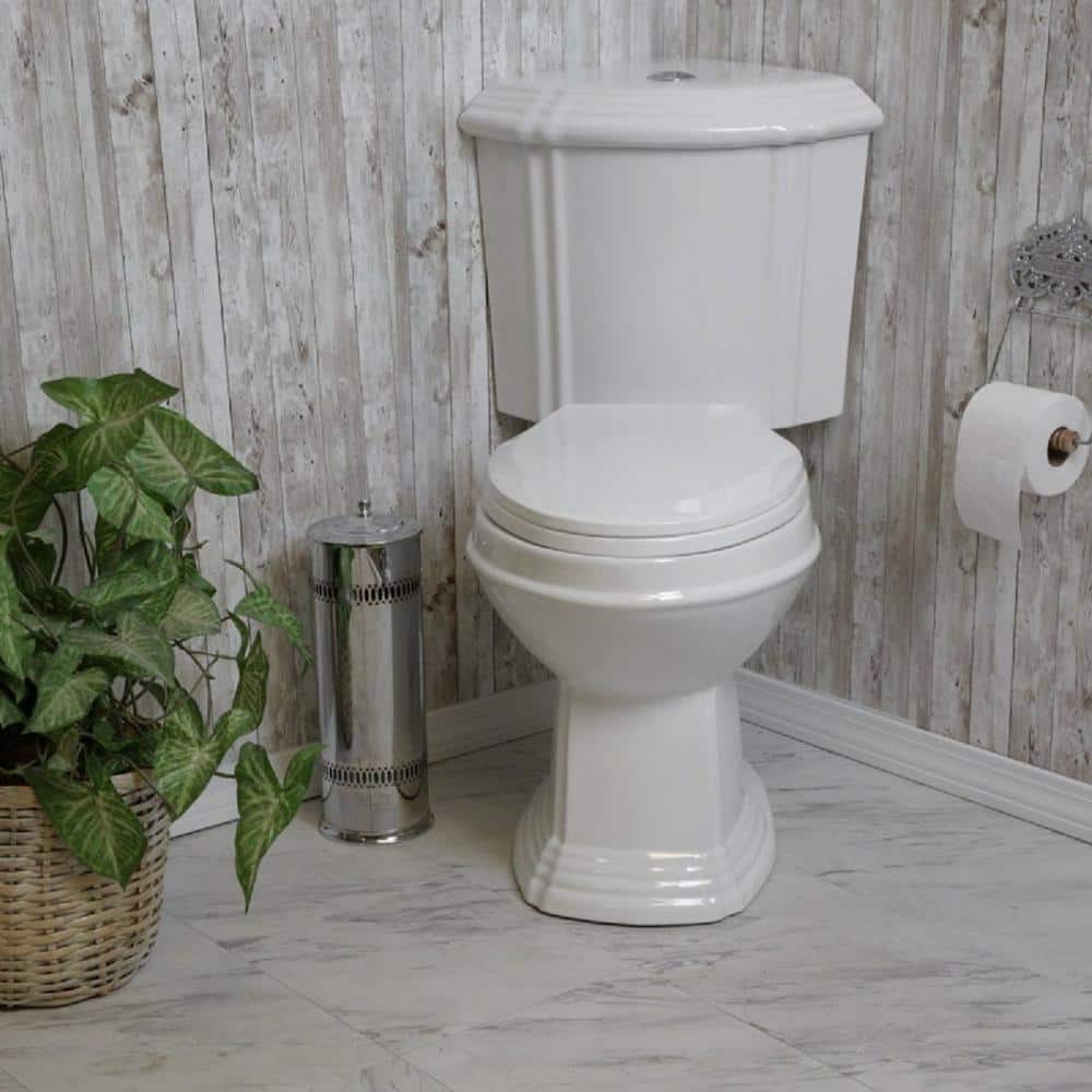 White Elongated Dual Flush Corner Toilet with Slow Close Seat