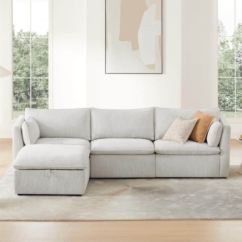 Spruce & Spring Nereidix 114 in. 4-Piece Fabric Modern