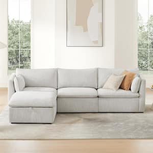 【THE MOZZ】[Premium] Hailey Linen 3 Piece Set Spruce & Spring Nereidix 114 in. 4-Piece Fabric Modern