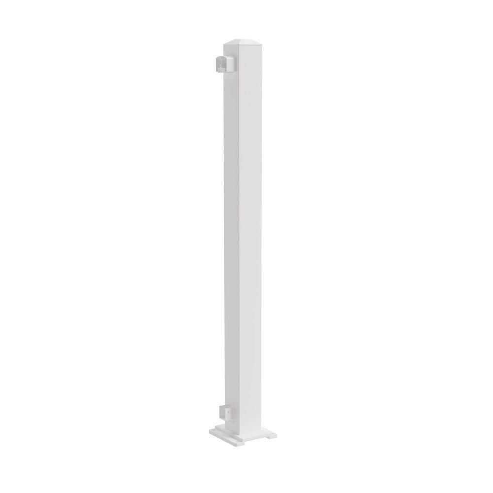 42 in. x 4 in. End Post Aluminum Deck Railing in White For 42 In High System price history on PriceWatchPro