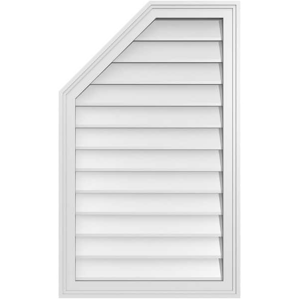 Ekena Millwork 22 in. x 36 in. Octagonal Surface Mount PVC Gable Vent: Decorative with Brickmould Frame