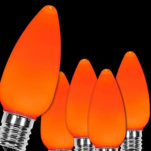 OptiCore C9 LED Orange Smooth/Opaque Replacement Light Bulbs (25-Pack)