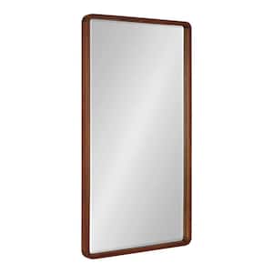 McLean 20.00 in. W x 36.00 in. H Walnut Brown Rectangle Mid-Century Framed Decorative Wall Mirror