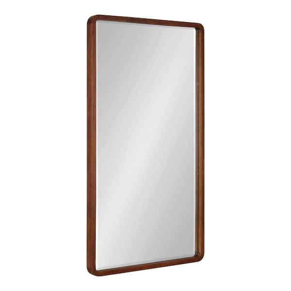 Kate and Laurel McLean 20.00 in. W x 36.00 in. H Walnut Brown Rectangle Mid-Century Framed Decorative Wall Mirror