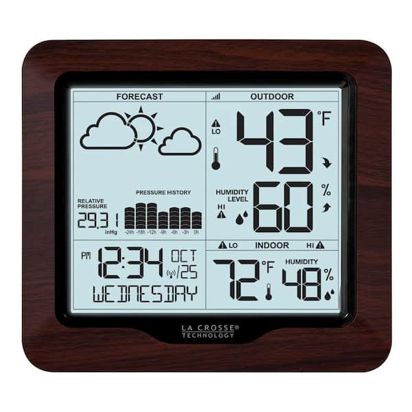 La Crosse Technology Digital Wireless Color Weather Station with Mold  Indicator in Black 308-1414MB-INT - The Home Depot