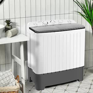1.73 cu ft. Portable Top Load Washer and Spinner Combo in Black Mini Twin Tub Washer with 17.6 lbs. Large Capacity