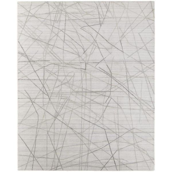 9 ft. x 12 ft. Gray, Ivory Abstract Area Rug