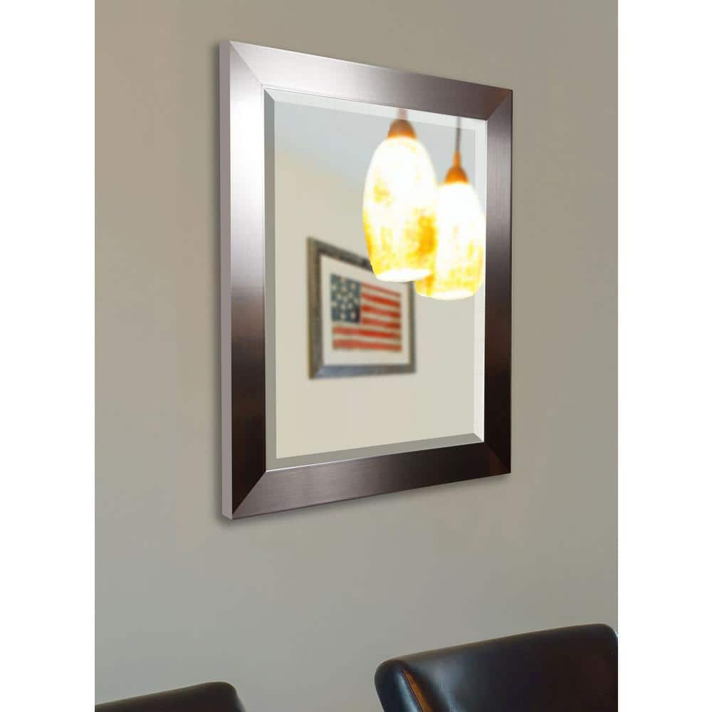 Medium Square Silver Beveled Glass Modern Mirror (34 in. H x 34 in. W)