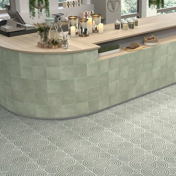 Jeffrey Court Stellar Cloud Green 8 in. x 8 in. Matte Porcelain