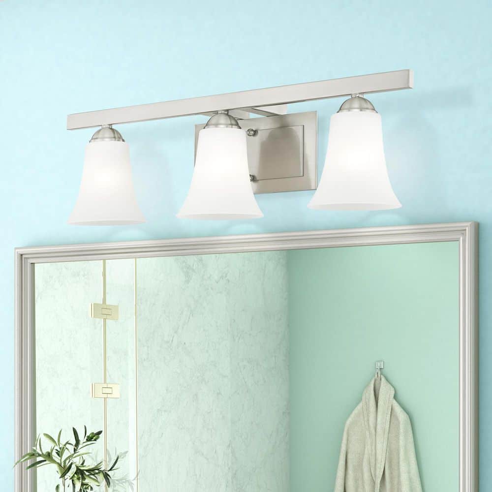 Burkland 3 Light Brushed Nickel Bath Vanity price history on PriceWatchPro